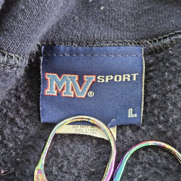 MV Sport Sweatshirt Mens L Navy Crewneck Waterway Hills Golf Course LS VTG FLAW - Picture 3 of 15